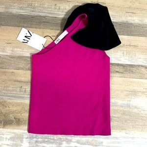 Zara Off Shoulder Bow Accent Top Sz M